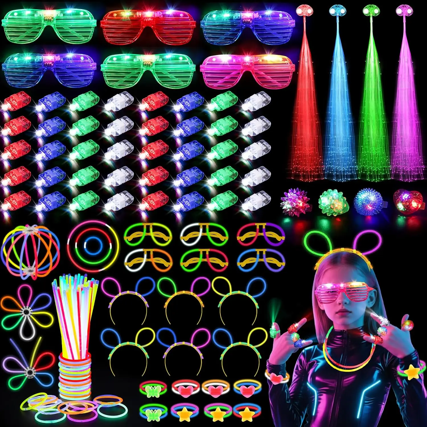 128PCS Light Up Glasses LED Ha - đánh giá và giá Glow In The Dark Party Glasses