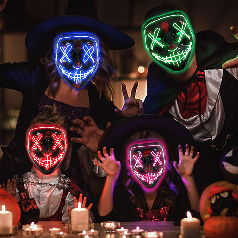 Scary Halloween Cosplay Light  - đánh giá và giá Led Purge Mask Halloween