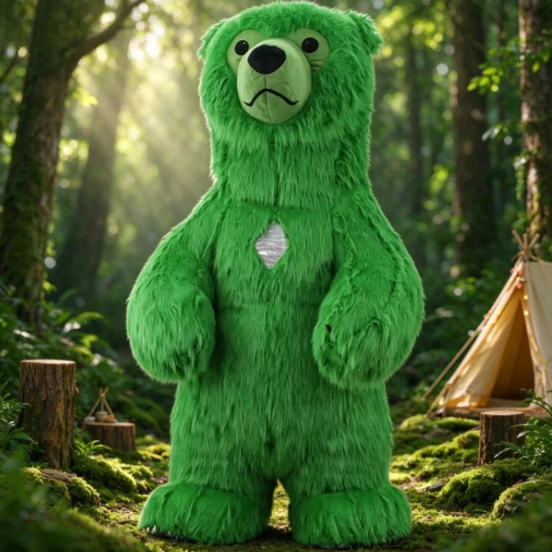Furry Green Bear Inflatable Ma - đánh giá và giá Costumes