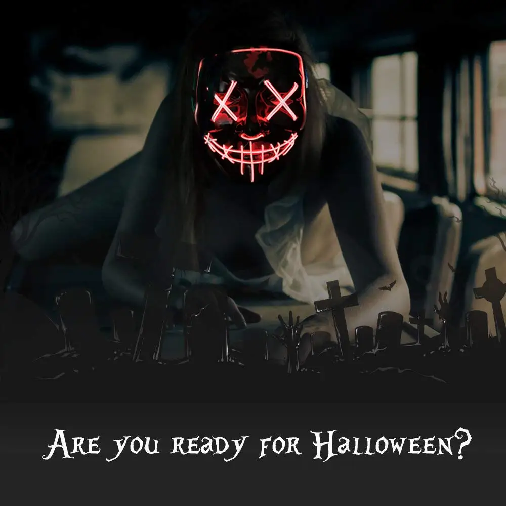 Adult Kids  Halloween Neon Led - đánh giá và giá Led Purge Mask Halloween