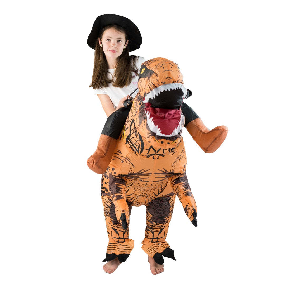 Adult Funny Riding Brown Dinos - đánh giá và giá Inflatable Dinosaur Costume Adult